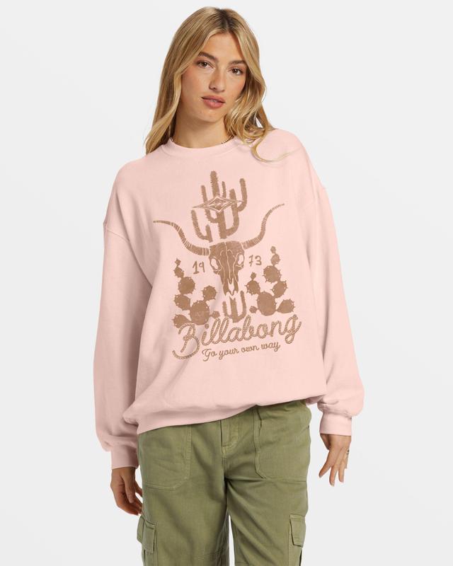 Ride In Oversized Crewneck Sweatshirt - Feelin Peachy Female Product Image