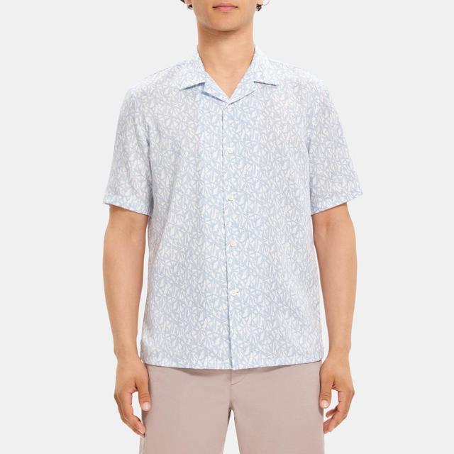 Bamboo Print Lyocell Short-Sleeve Shirt | Theory Outlet Product Image