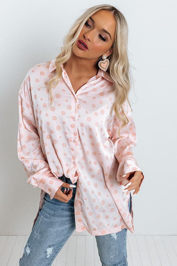 Busy In The City Polka Dot Top in Pink product image