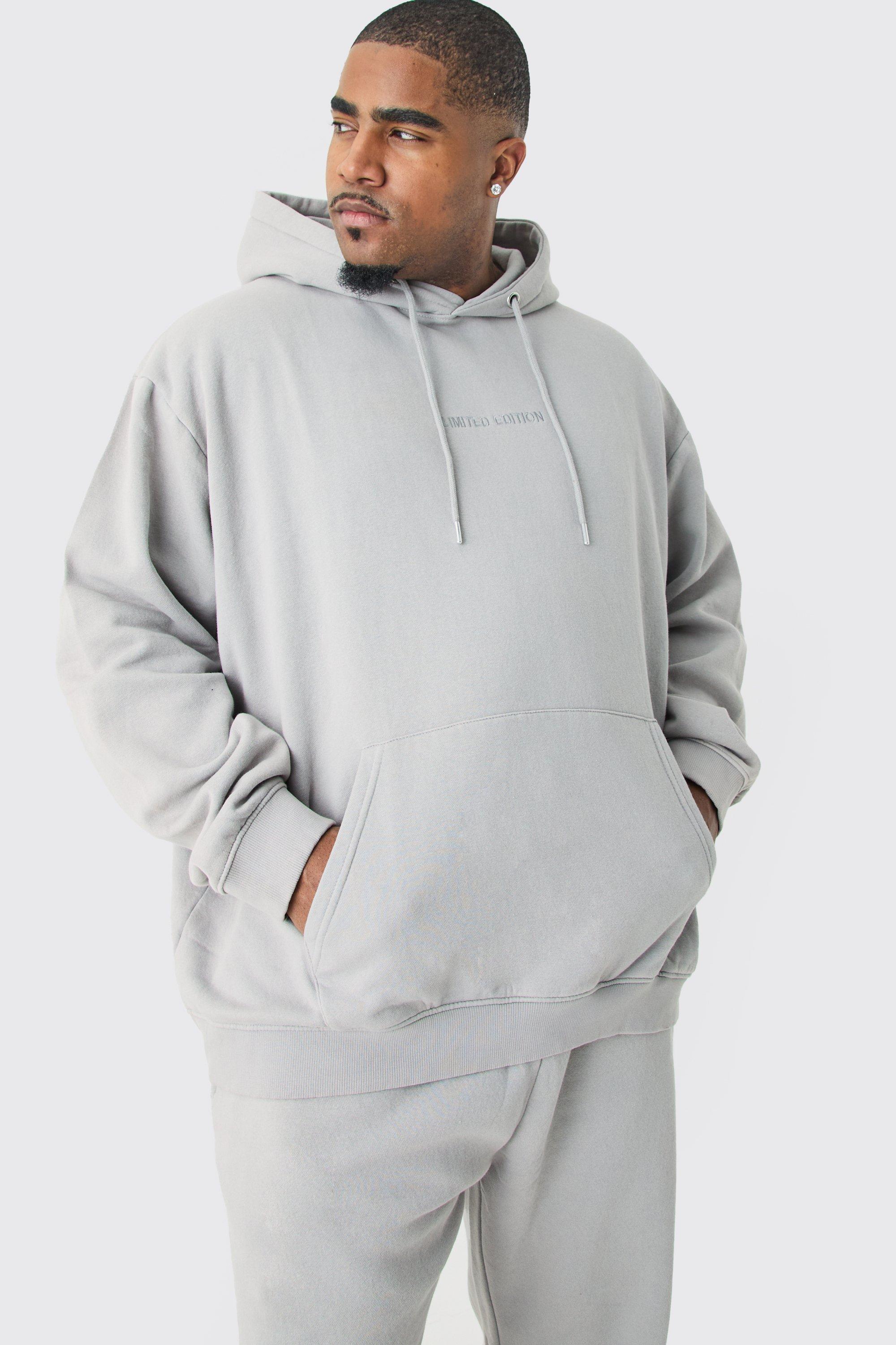 Plus Oversized Limited Laundered Wash Hooded Tracksuit | boohooMAN USA Product Image