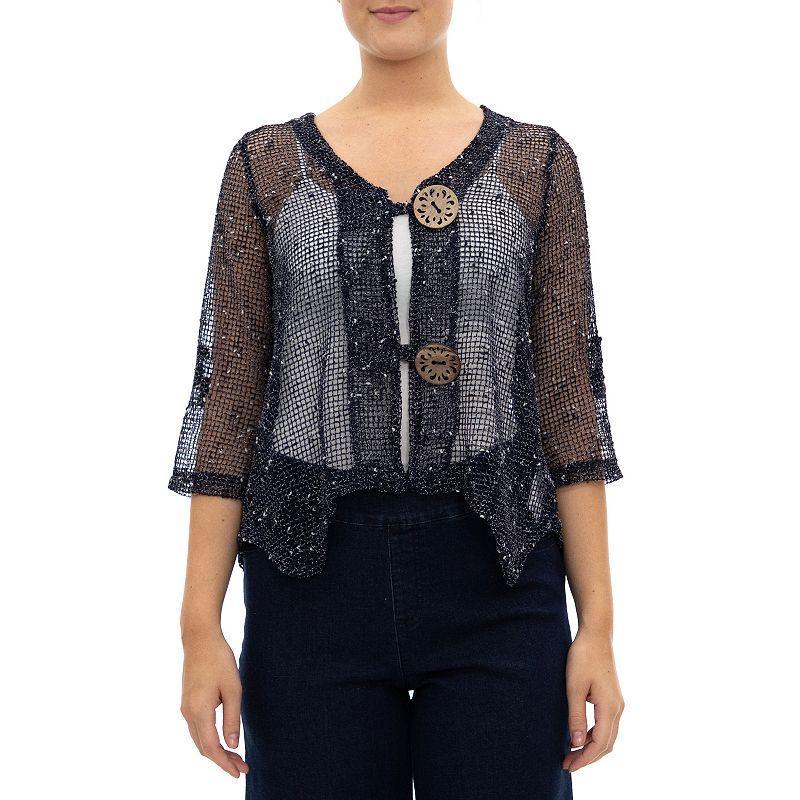 Womens Nina Leonard Button Knit Cardigan Product Image