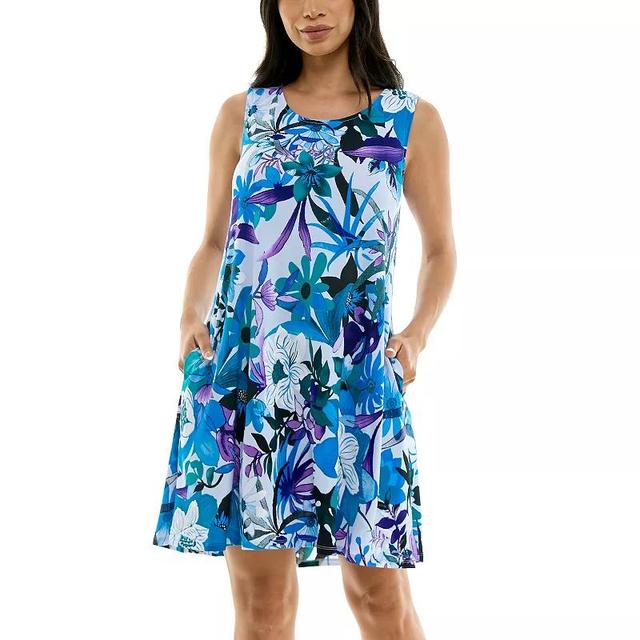 Womens Nina Leonard Puff Print Pocket Trapeze Dress Product Image