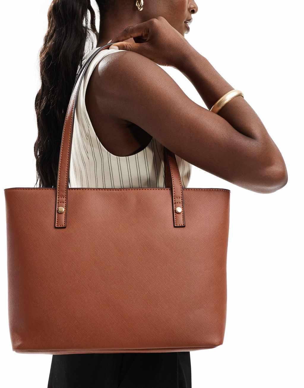 ASOS DESIGN easy tote bag in tan Product Image