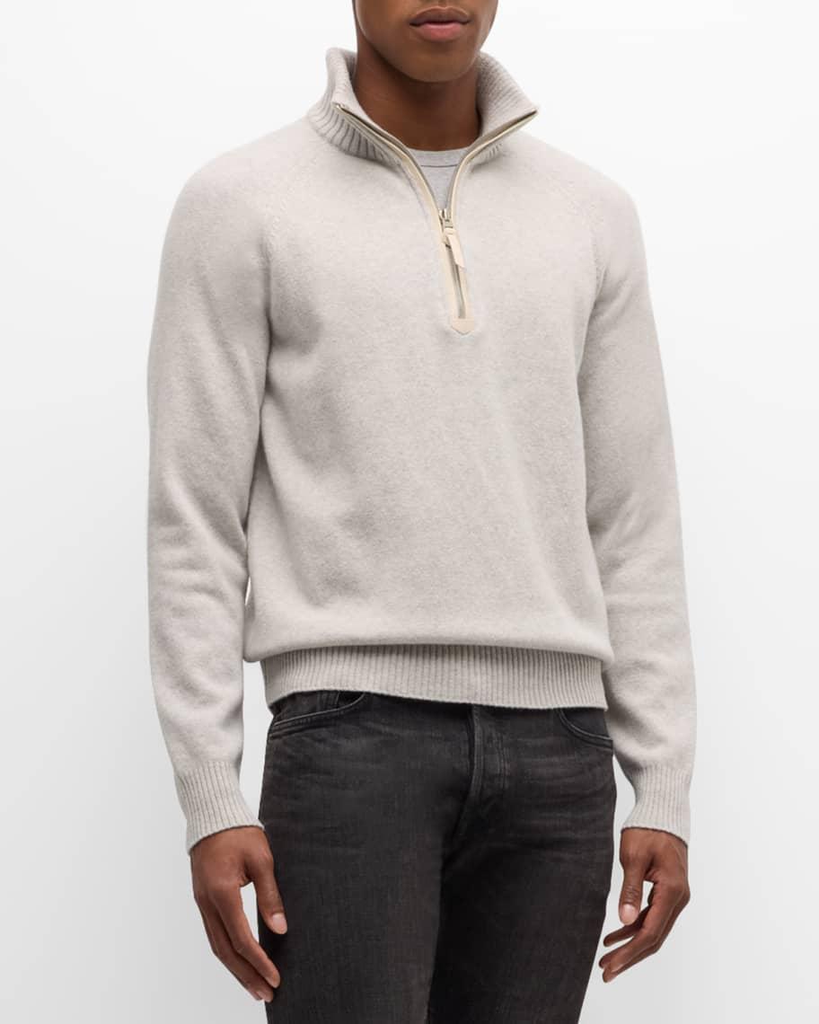 Mens Cashmere Lambswool Half-Zip Sweater Product Image