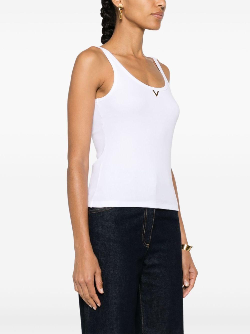 Vlogo Ribbed Tank Top In White product image