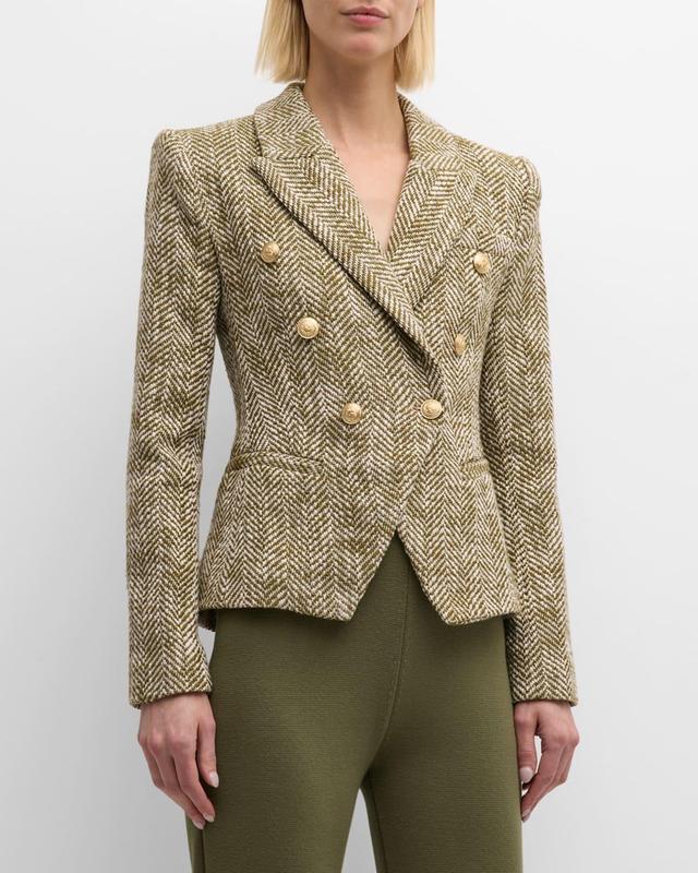 Womens Marie Herringbone Cotton-Blend Fitted Blazer Product Image