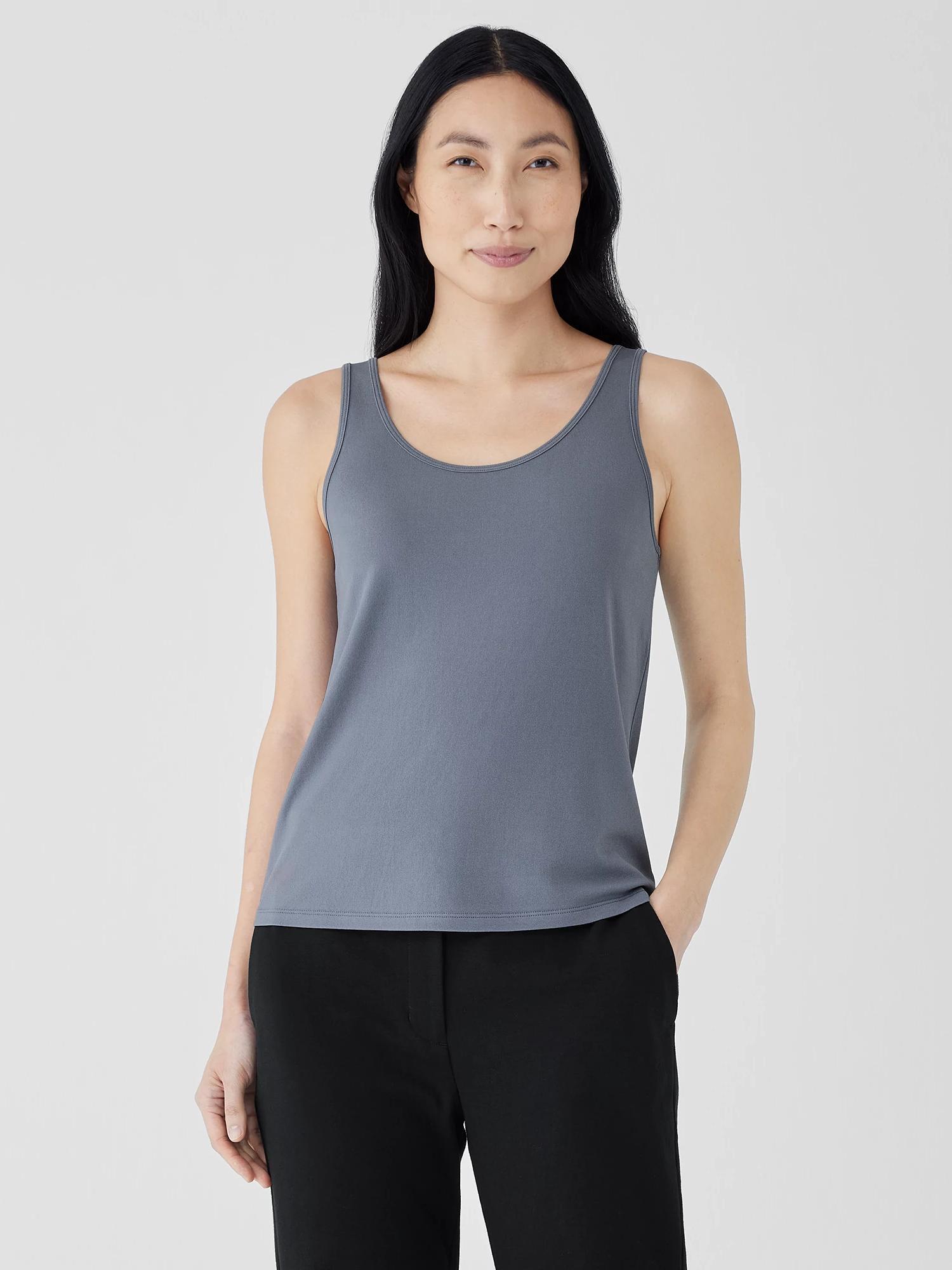 EILEEN FISHER Stretch Silk Jersey Scoop Neck Tankfemale Product Image