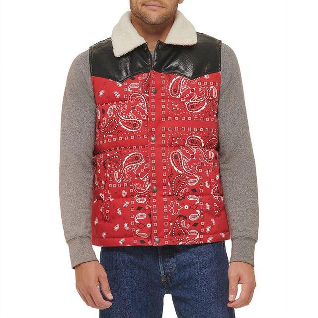 Mens Levis Out West Mixed Media Vest Red Product Image