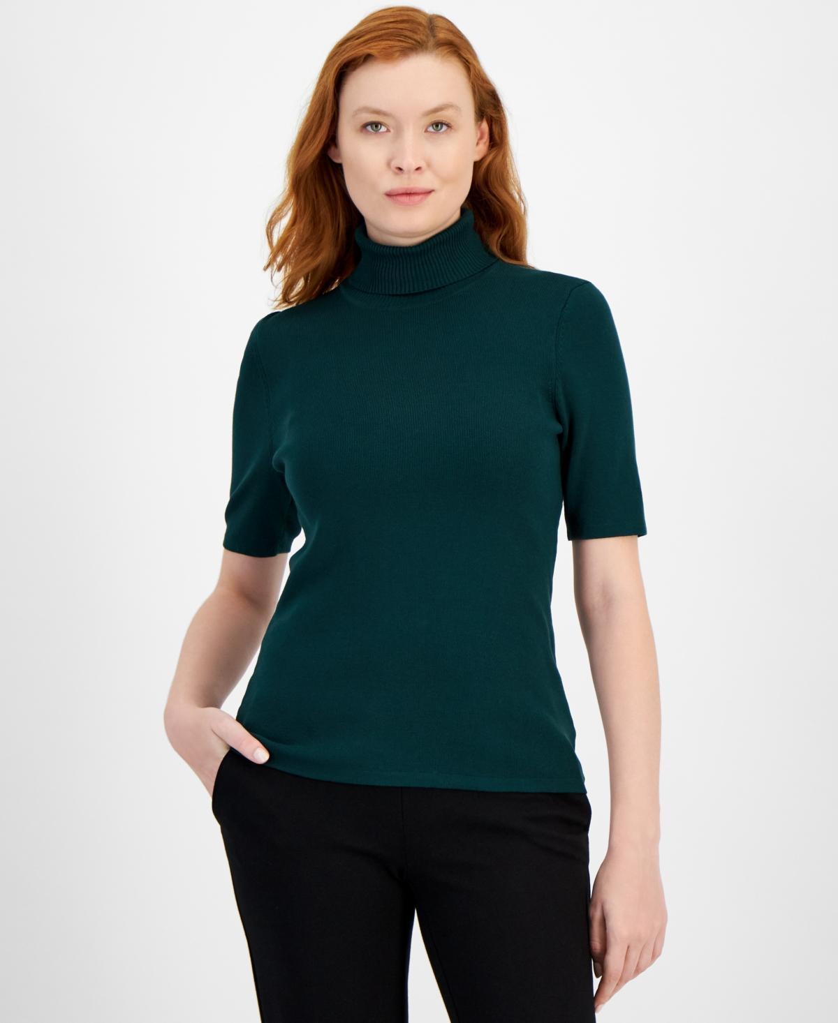 Anne Klein Womens Half-Sleeve Turtleneck Sweater Product Image