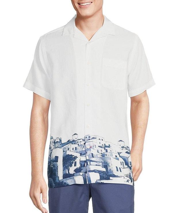 Cremieux Blue Label Santorini Scape Cotton Lyocell Twill Short Sleeve Woven Camp Shirt Product Image