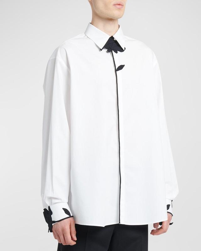 Mens Long-Sleeved Cotton Poplin Shirt Product Image