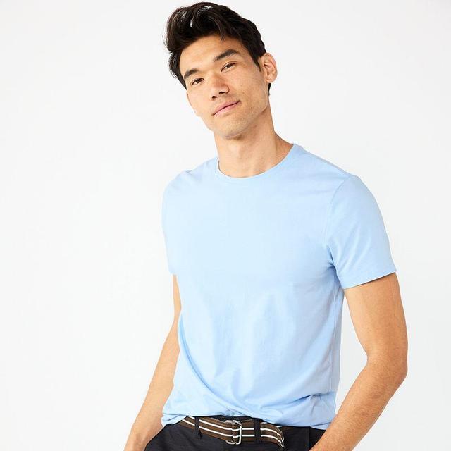 Mens Apt. 9 Premier Flex Crewneck Tee Light Blue Product Image