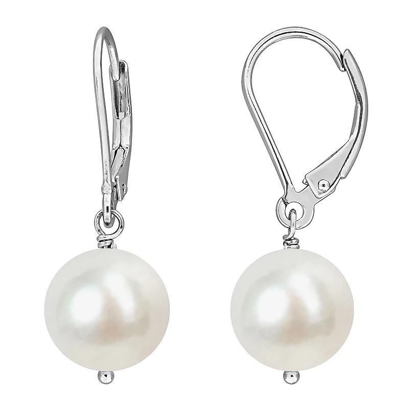 Stella Grace Sterling Silver Freshwater Cultured Pearl Leverback Drop Earrings, Womens Product Image