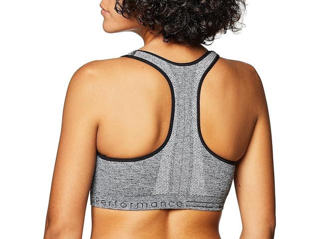 Calvin Klein Women's Premium Performance Moisture Wicking Medium Impact Sports Bra (Heather Grey Black) Women's Bra Product Image