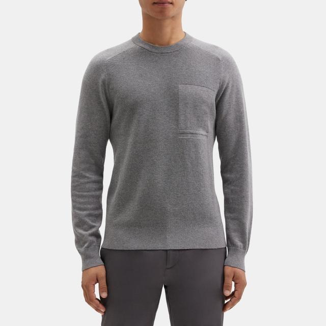 Cotton-Cashmere Ribbed Crewneck Sweater | Theory Outlet Product Image