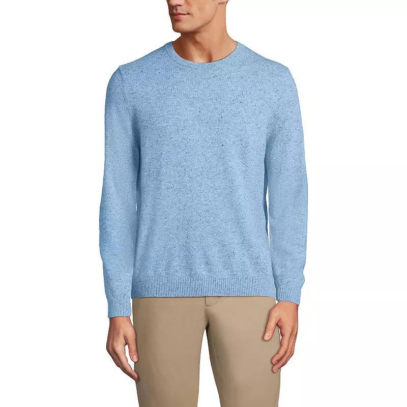 Big & Tall Lands End Fine Gauge Cashmere Crewneck Sweater, Mens Radiant Blue Product Image