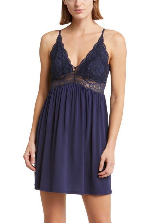 Womens Mariana Modal Lace-Trim Chemise Product Image