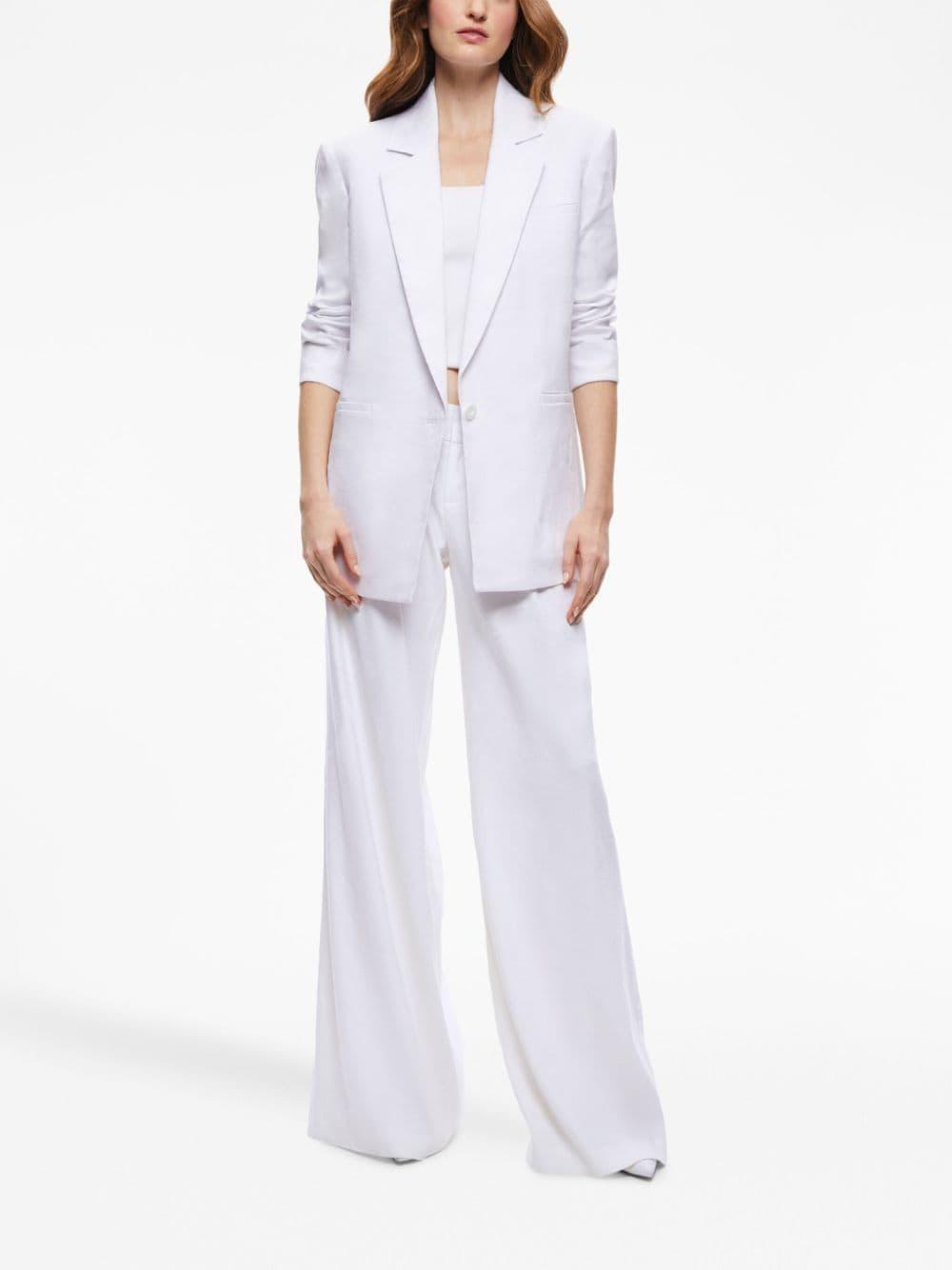 ALICE AND OLIVIA Macey Single Breasted Notched Lapel Blazer In White Product Image