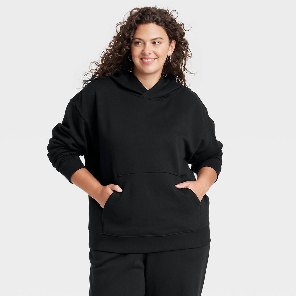 Womens Leisure Studio Hooded Pullover Sweatshirt - Universal Thread Black XXL Product Image