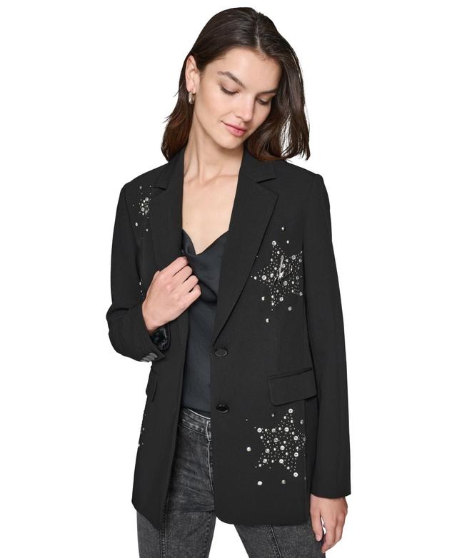 Karl Lagerfeld Paris Womens Embellished Blazer Product Image