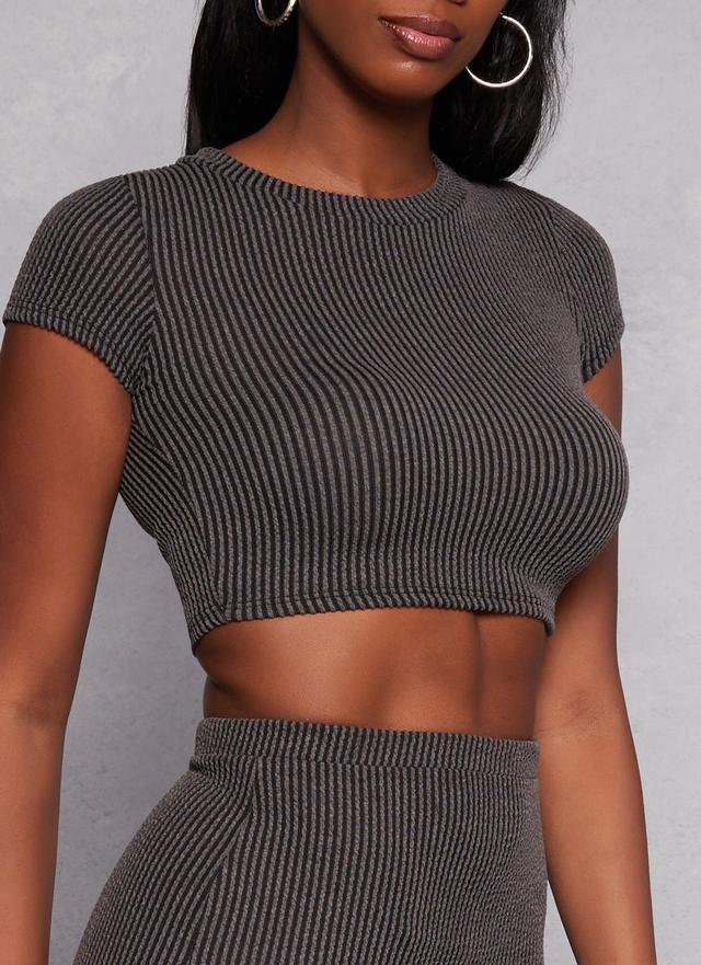 Womens Ribbed Short Sleeve Crop Top Product Image