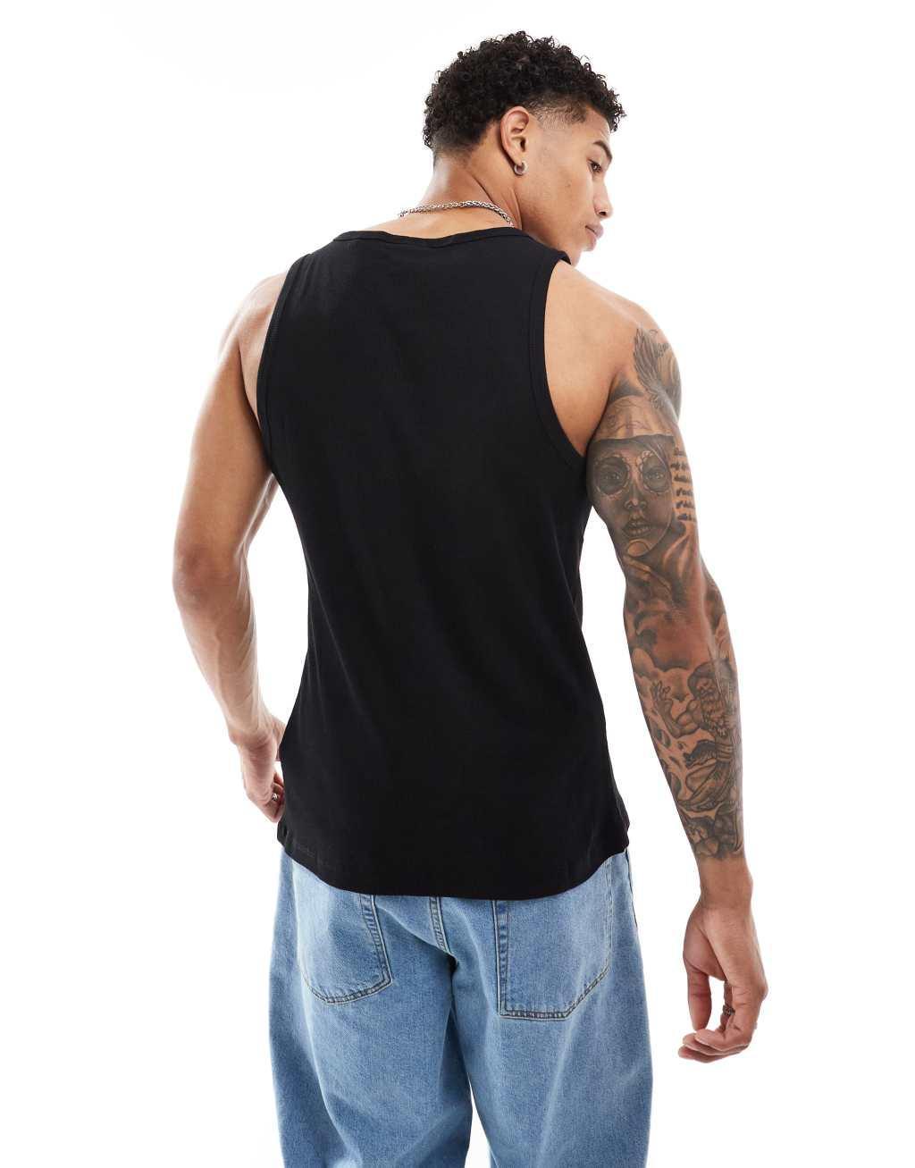 Pull&Bear tank top in black Product Image