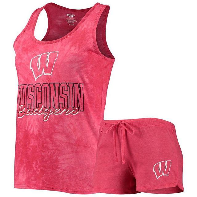 Womens Concepts Sport Wisconsin Badgers Billboard Tie-Dye Tank Top & Shorts Set Product Image