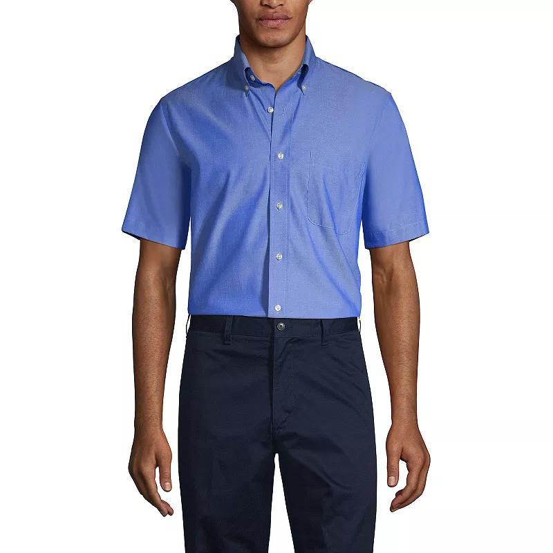 Lands End Mens School Uniform Short Sleeve No Iron Pinpoint Dress Shirt Product Image