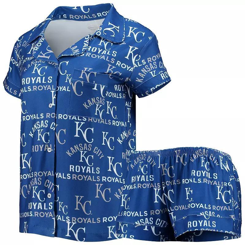 Womens Concepts Sport Royal Kansas City Royals Flagship Allover Print Top & Shorts Sleep Set Product Image