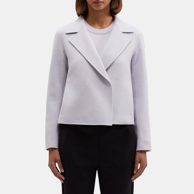 Double-Face Wool-Cashmere Cropped Open Front Jacket | Theory Outlet Product Image