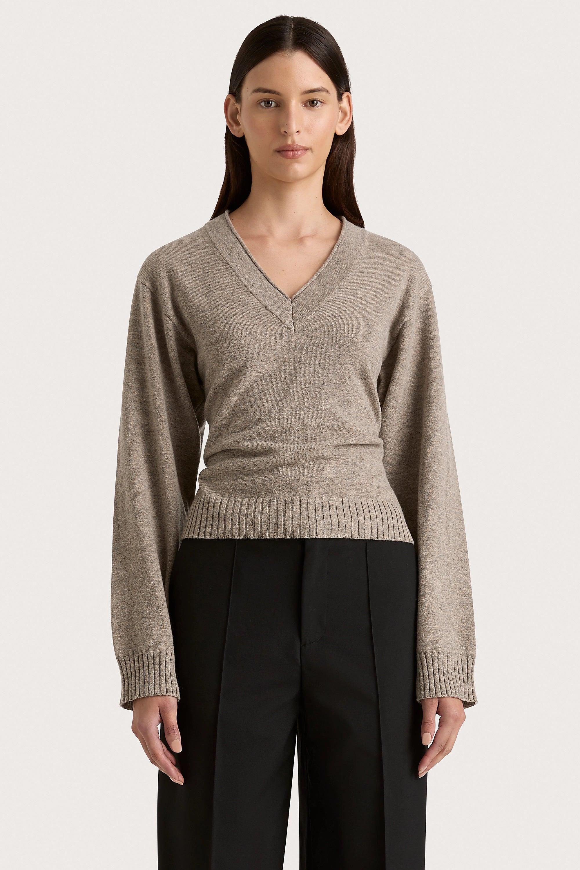 Frederikke Cashmere Sweater Taupe Marle Product Image