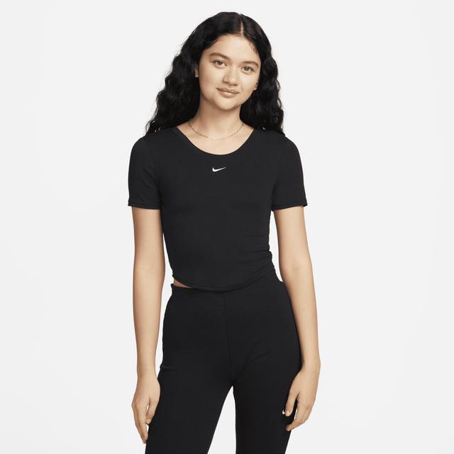 Women's Nike Sportswear Chill Knit Tight Scoop-Back Short-Sleeve Mini-Rib Top Product Image