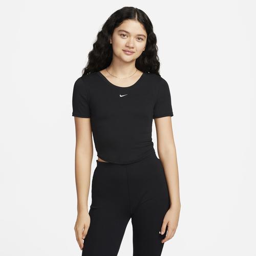 Nike Womens Nike Chill Knit Mini Rib Top - Womens Black/Sail Product Image