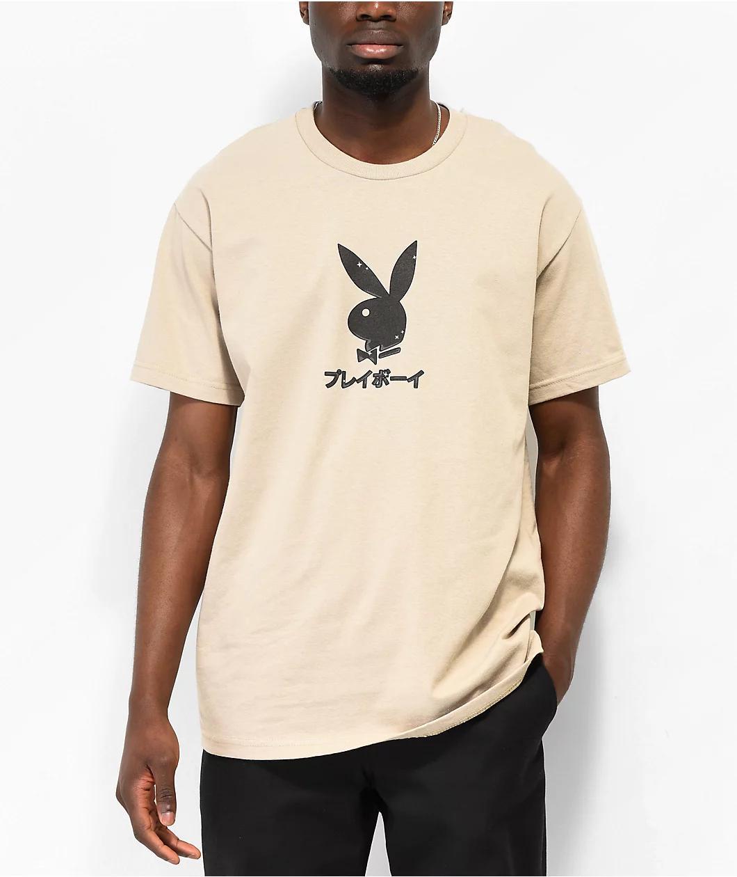 Color Bars X Playboy Ace Of Clubs Sand T-Shirt Product Image