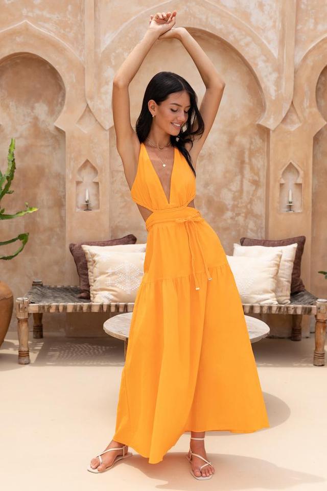 Flying Home Maxi Dress Orange Product Image