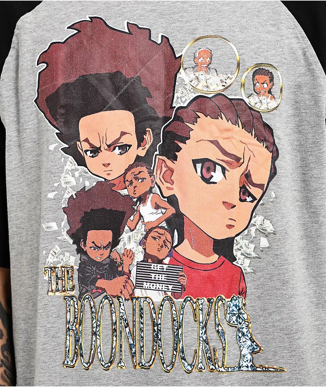 The Boondocks Making Money Black & Grey Raglan T-Shirt Product Image