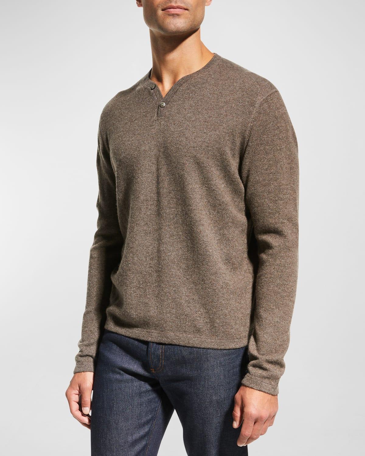 Mens Wool-Cashmere Henley Sweater Product Image