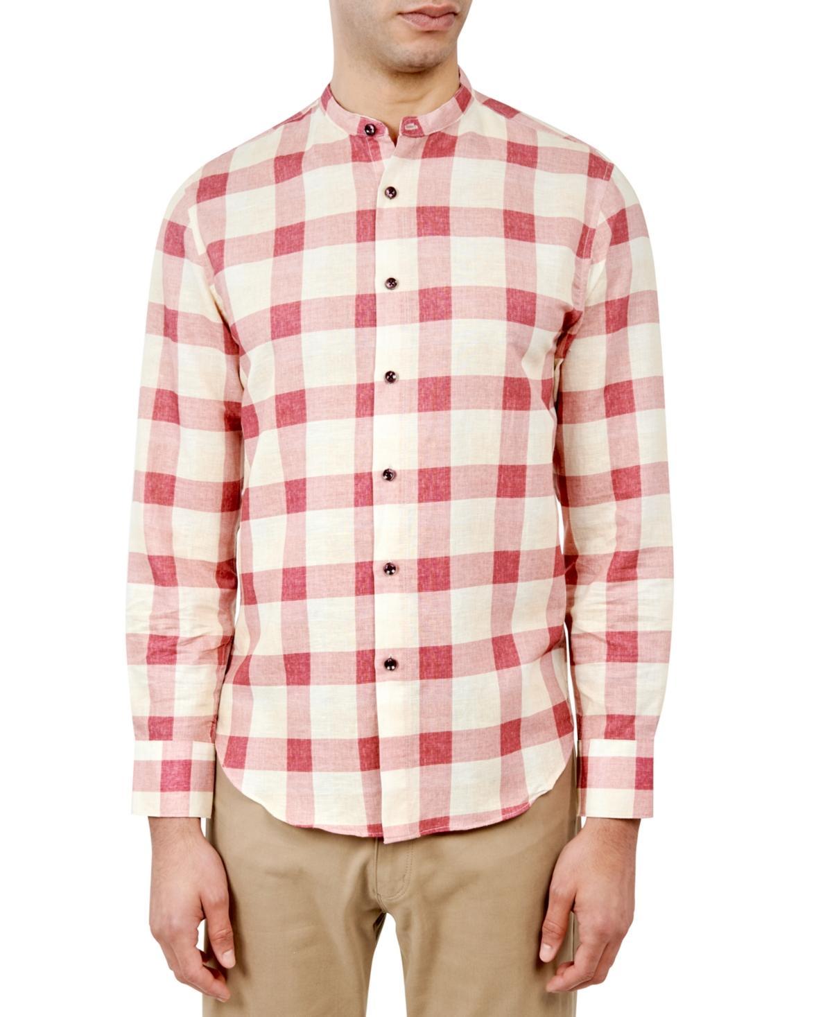 Brooklyn Brigade Mens Nash Moisture-Wicking Check Button-Down Mandarin Shirt Product Image