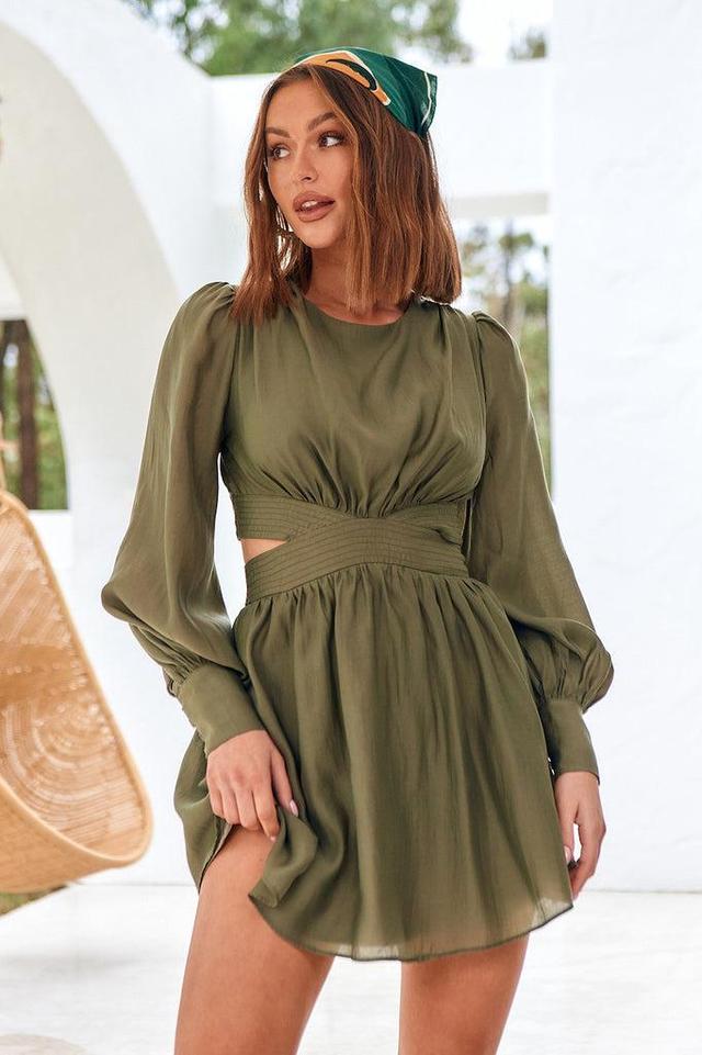 Wish From The Heart Dress Olive Product Image