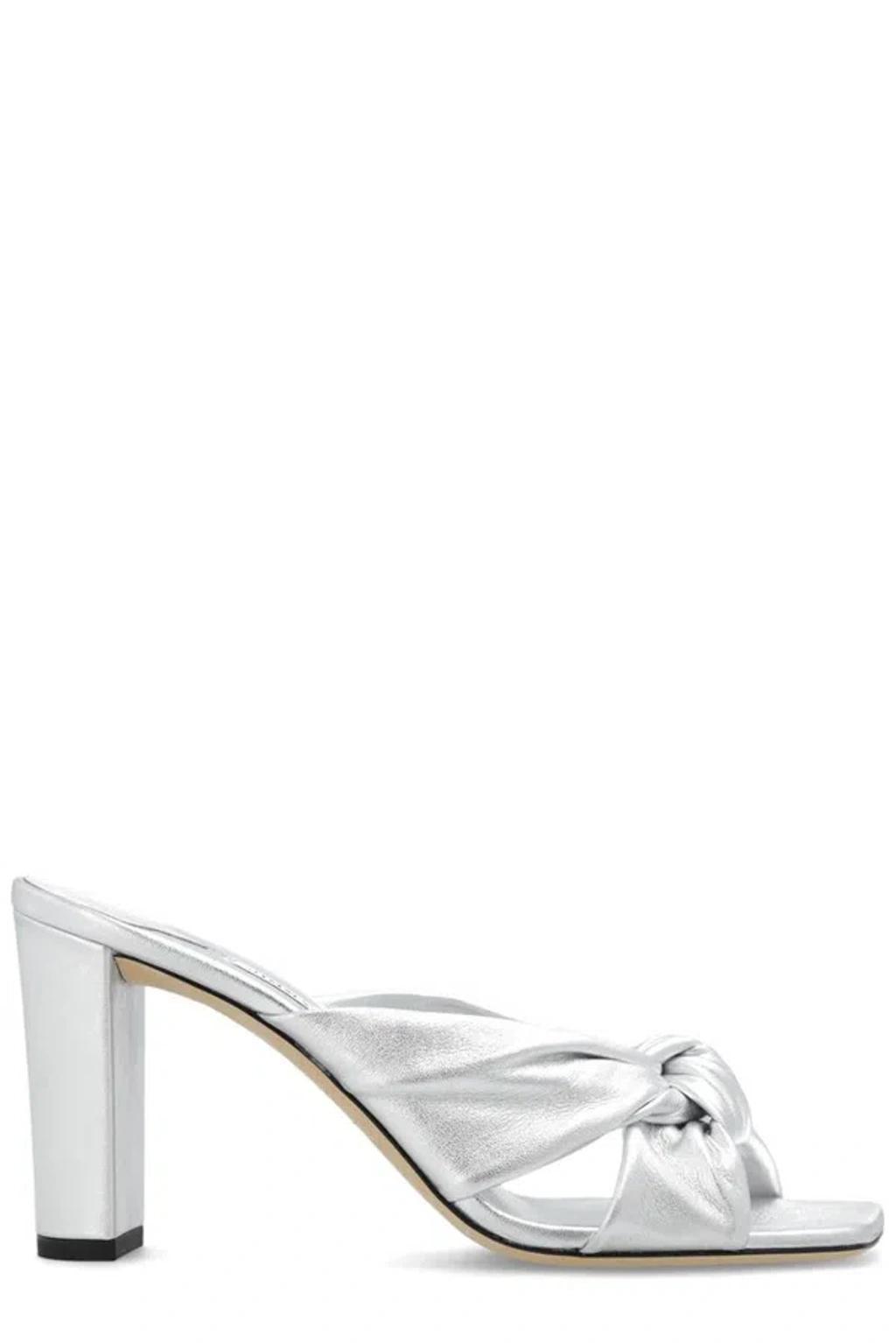 JIMMY CHOO Avenue 85 Mules In Silver Product Image