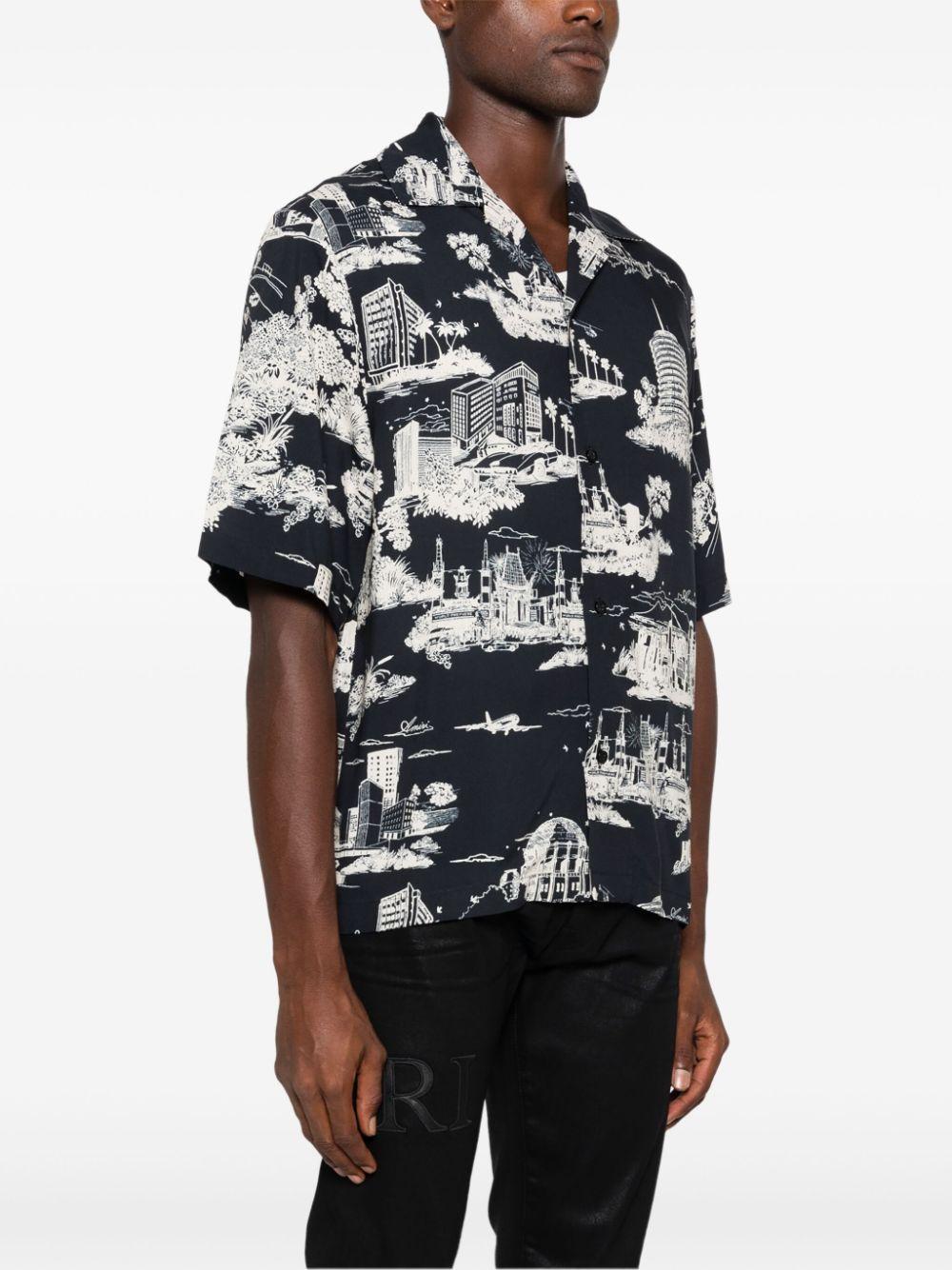 Landmark Printed Shirt In Black And White Product Image