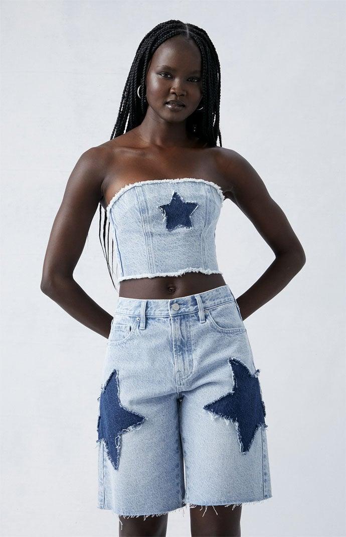 Women's Light Indigo Supernova Baggy Jorts Product Image