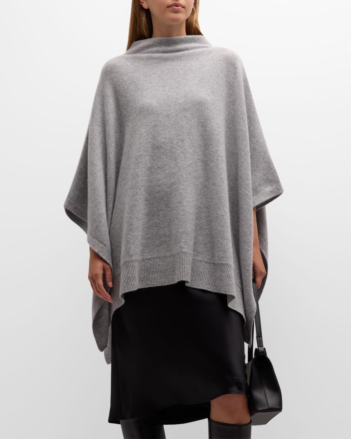 Womens Boiled Cashmere Funnel Neck Poncho Product Image