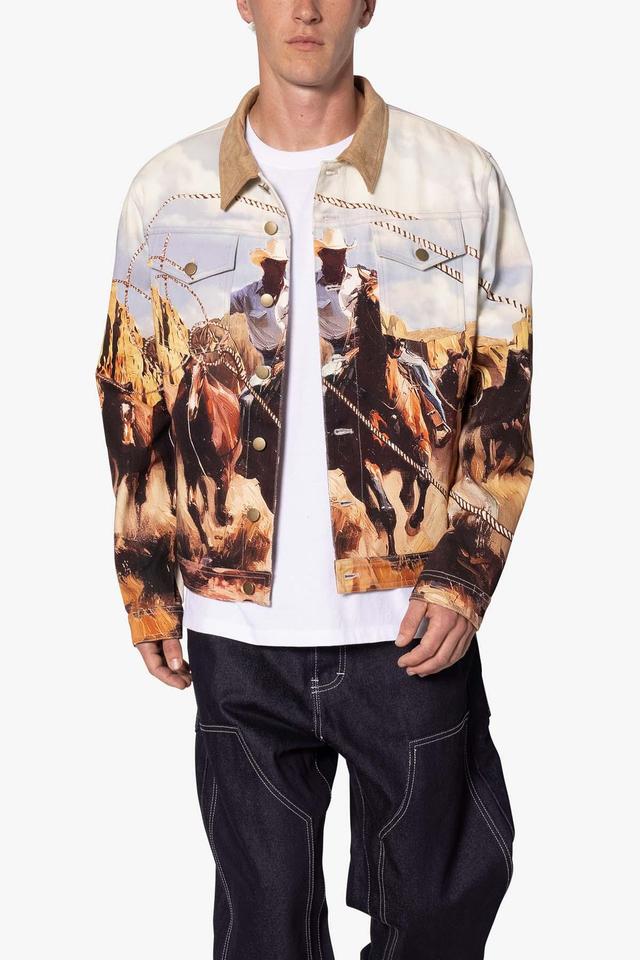 Cowboy Print Trucker Jacket - Multi Product Image