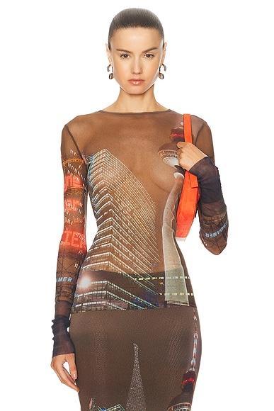 X Shayne Oliver Mesh City Long Sleeve Top Product Image