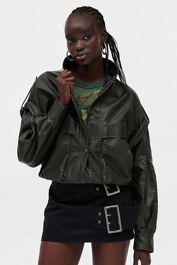 Lioness Madame Faux Leather Bomber Jacket Womens at Urban Outfitters Product Image