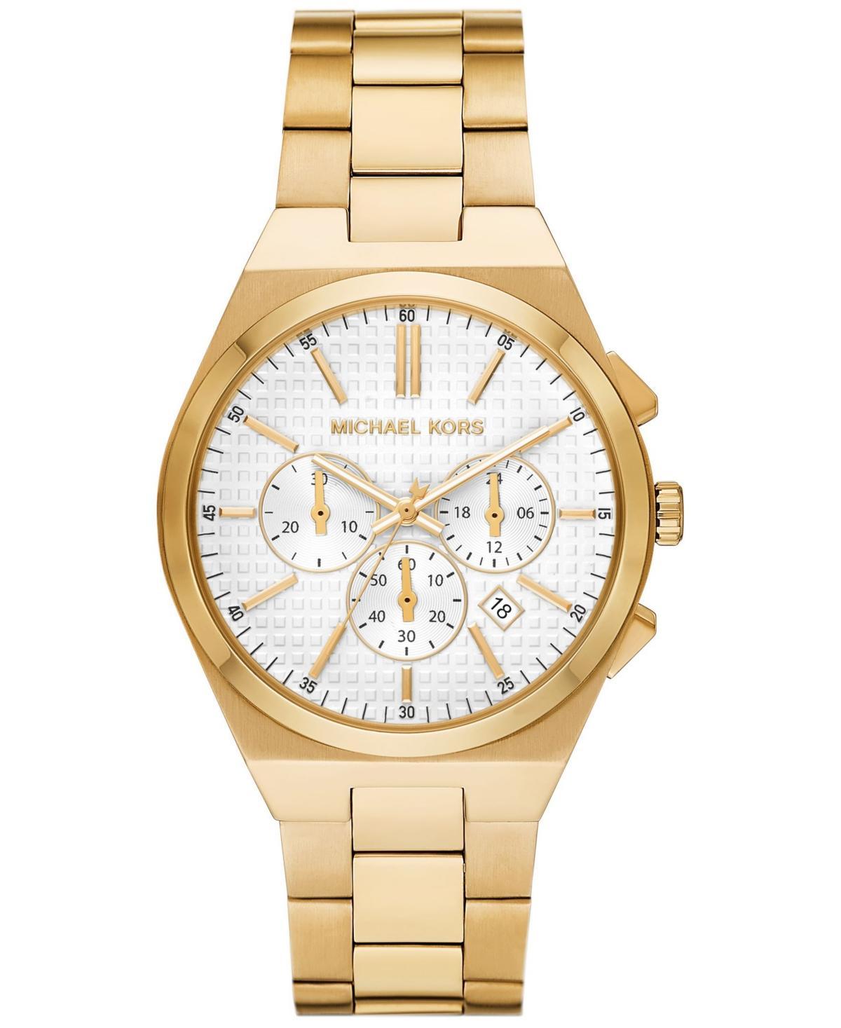 Michael Kors Mens Lennox Quartz Chronograph Gold-Tone Stainless Steel Watch 40mm Product Image