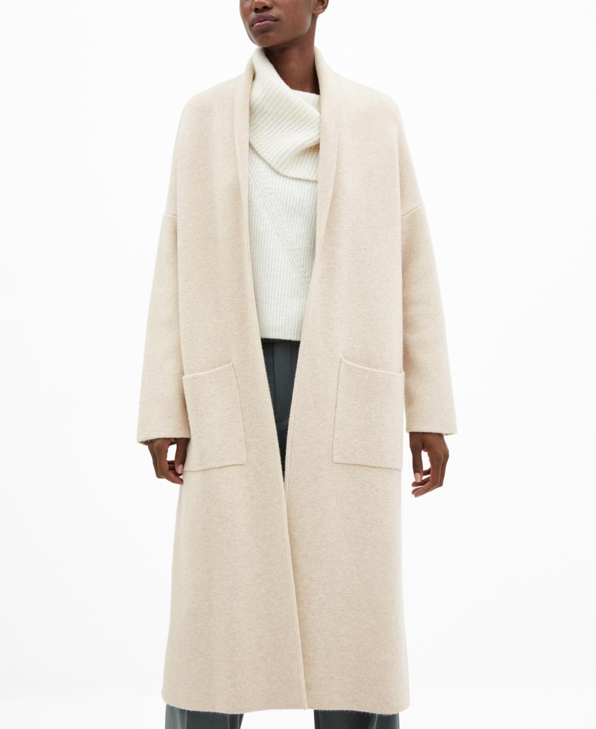 MANGO - Oversized knitted coat with pockets light/pastel greyWomen Product Image