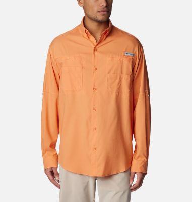 Mens Columbia PFG Tamiami II Long Sleeve Shirt Orange Product Image