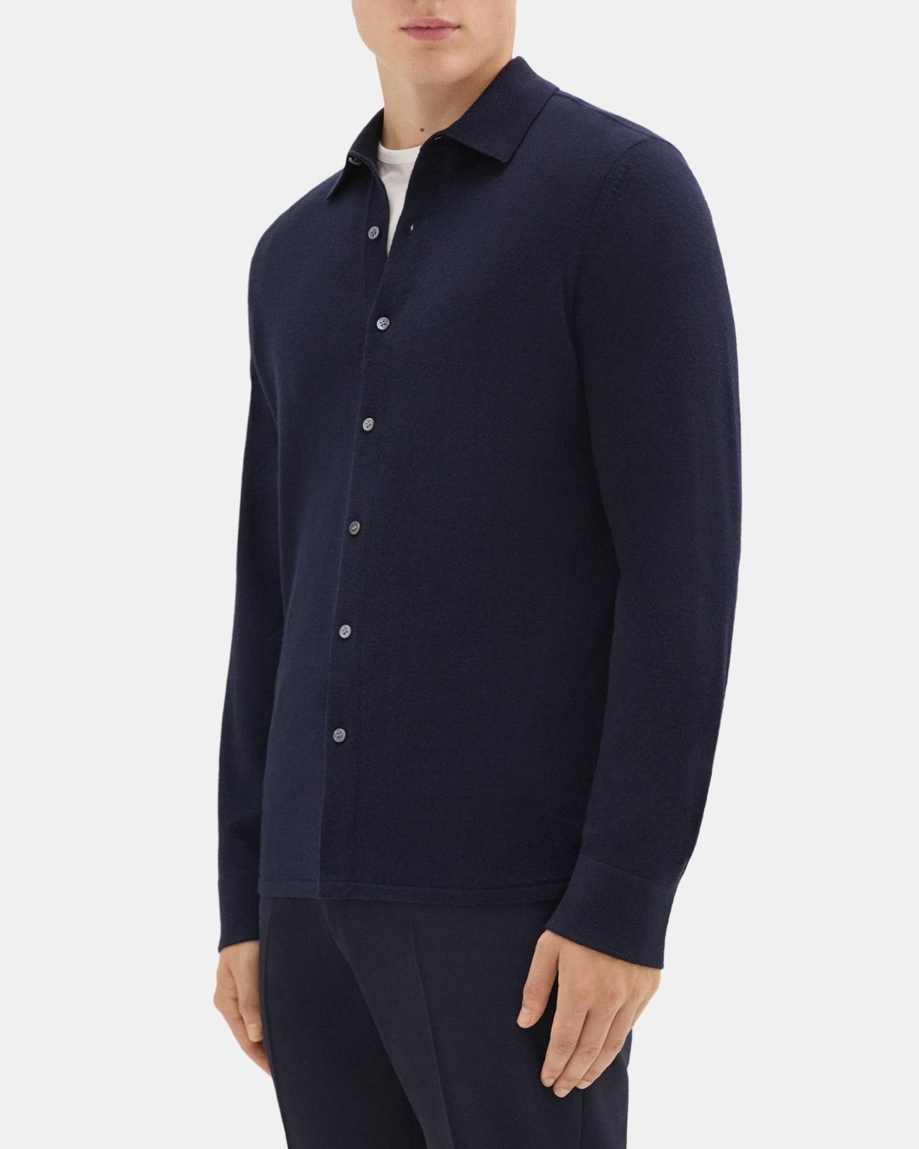 Standard-Fit Shirt in Merino Wool Product Image